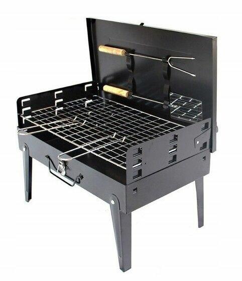 Grill turystyczny z akcesoriami PRZENOŚNY kompaktowy gril