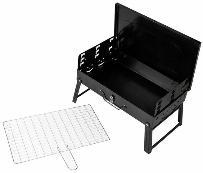 Grill turystyczny z akcesoriami PRZENOŚNY kompaktowy gril