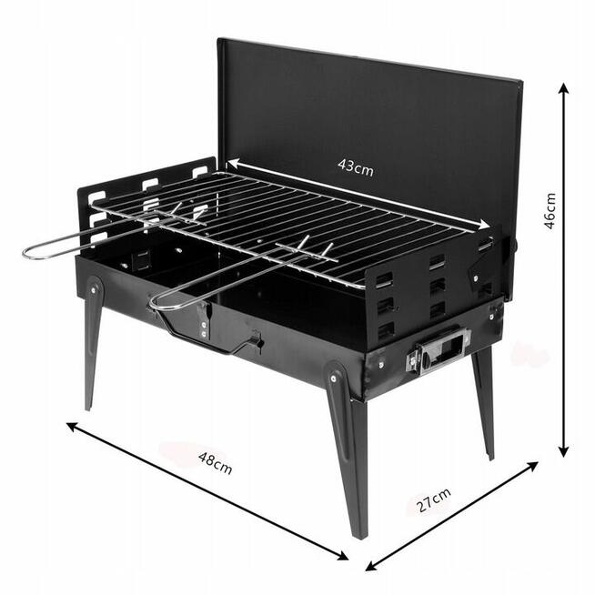 Grill turystyczny z akcesoriami PRZENOŚNY kompaktowy gril