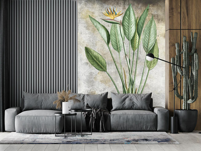 Fototapeta liście beton