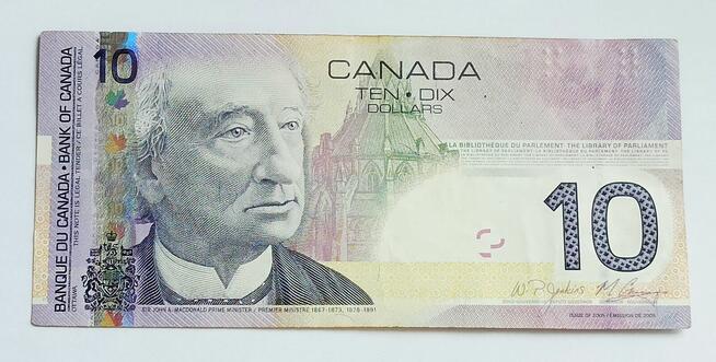 10 $ kanadyjskich 2005 r.