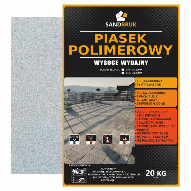 SandBruk Piasek Polimerowy Fuga Do Kostki Brukowej Biało Sza