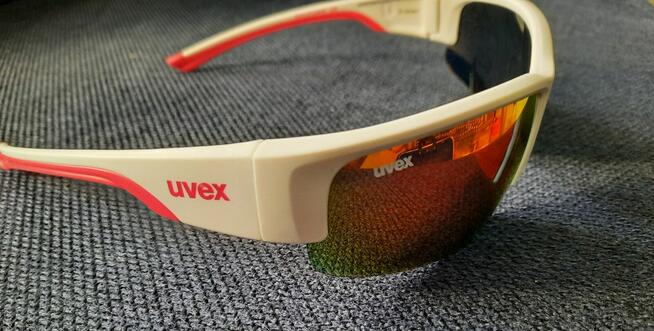 Uvex Okulary sportowe Sportstyle 215 lustrzane białe defekt