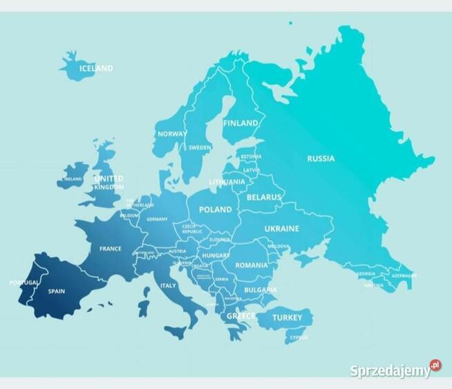Mapa Europy Toyota CH-R AURIS AVENSIS CAMRY COROLLA PRIUS