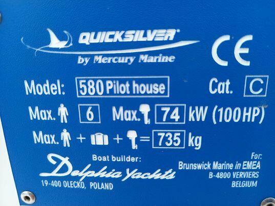 Łódź motorowa Quicksilwer PilotHouse 580 - nowa cena 75000zł
