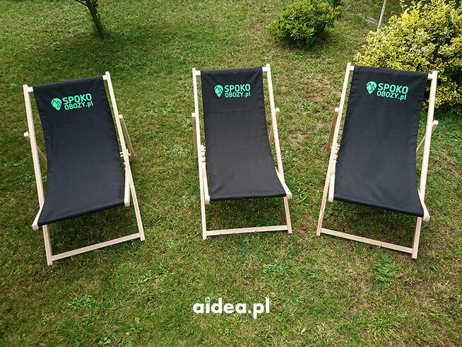 Leżaki reklamowe z nadrukiem, parawany, pufy, krzesła, ...