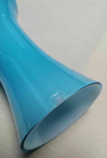 Wazon Carnaby - turkusowo - biały- ze szkła opalowego.