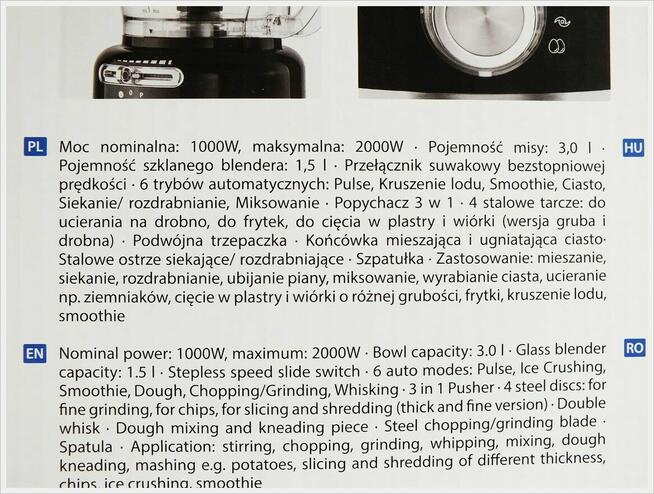 Robot kuchenny Zelmer ZFP 9000B 2000W czarny Nowy w kartonie