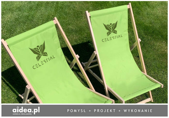 Leżaki reklamowe z nadrukiem, parawany, pufy, krzesła, ...