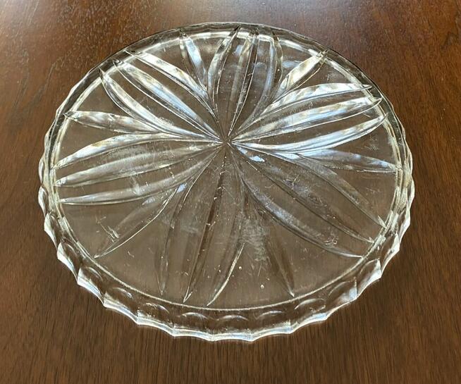 Szklana taca Ząbkowice z okresu PRL-u