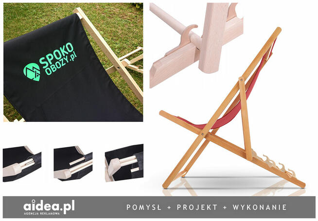 Leżak z własnym nadrukiem, parawany, pufy, krzesła, ...