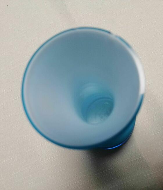 Wazon Carnaby - turkusowo - biały- ze szkła opalowego.