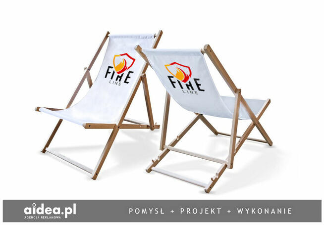 Leżak z własnym nadrukiem, parawany, pufy, krzesła, ...