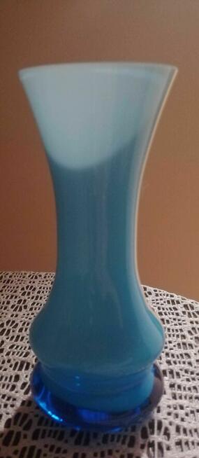 Wazon Carnaby - turkusowo - biały- ze szkła opalowego.