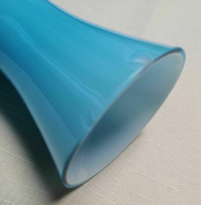 Wazon Carnaby - turkusowo - biały- ze szkła opalowego.