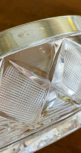 FH Hefra kryształowa salaterka posrebrzana obręcz