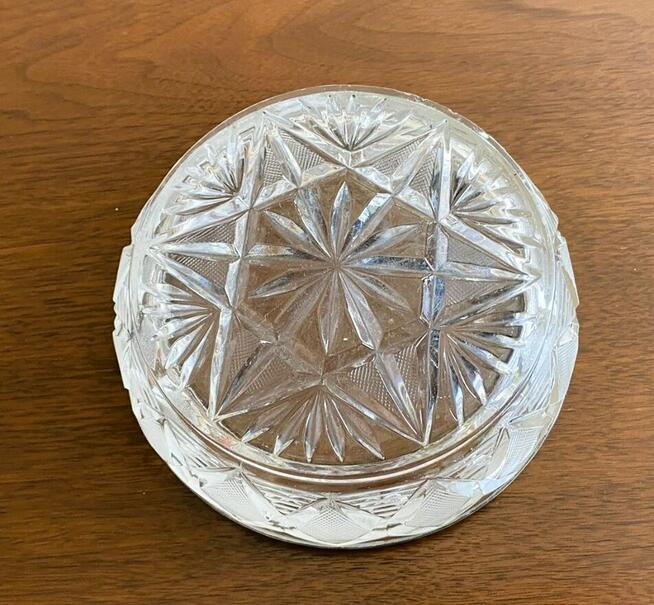 FH Hefra kryształowa salaterka posrebrzana obręcz