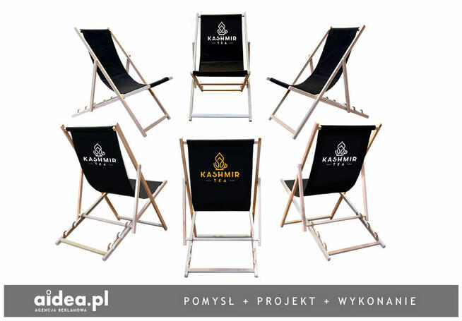 Leżak z własnym nadrukiem, parawany, pufy, krzesła, ...