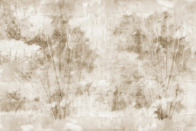 Liście na betonowej ścianie , nowoczesna ściana z wzorem GD6