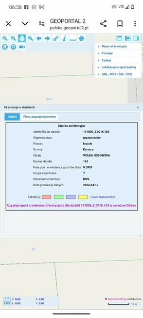 Działka rolno budowlana i łąka