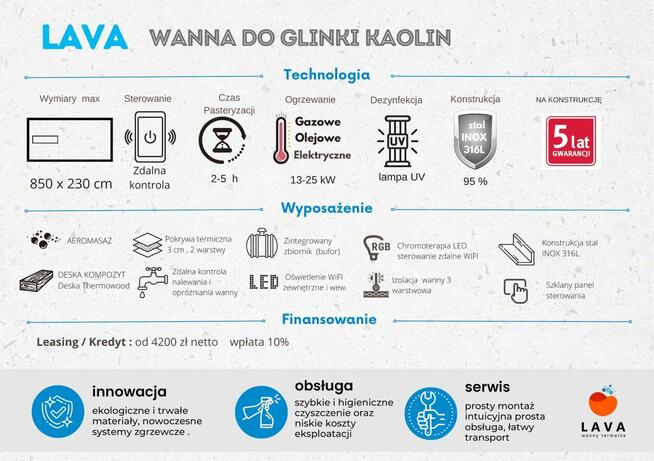 WANNA DO GORĄCEJ GLINKI KAOLIN Quadro 18