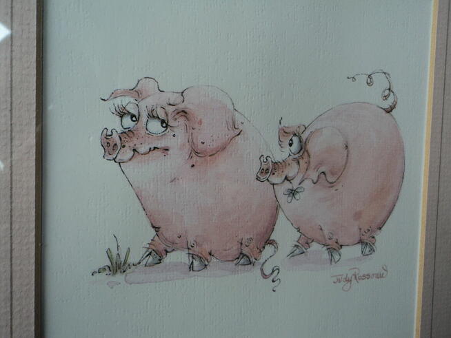 Świnie na wakacjach 31/31 cm papier. (kopia) w ramę 2 prace.