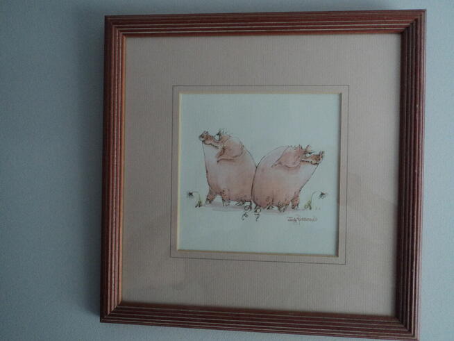 Świnie na wakacjach 31/31 cm papier. (kopia) w ramę 2 prace.