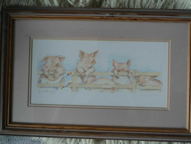 Świnie na wakacjach 37/57 cm papier( kopia) w ramę