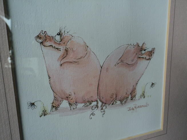 Świnie na wakacjach 31/31 cm papier. (kopia) w ramę 2 prace.