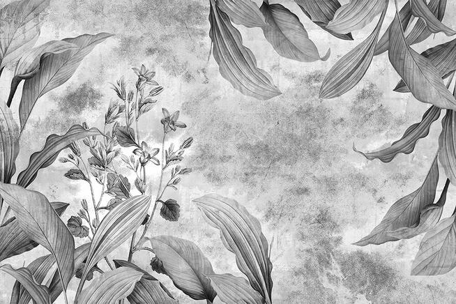 Szary lub ciepły beton z liscmi GD67 wabi sabi loft style