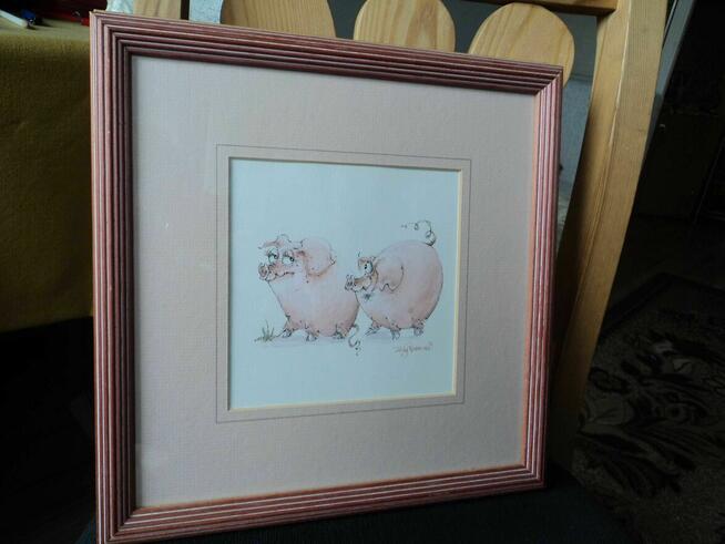 Świnie na wakacjach 31/31 cm papier. (kopia) w ramę 2 prace.