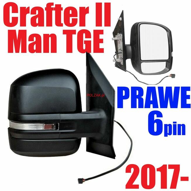 Lusterko PRAWE Elektryc Man TGE Volkswagen Crafter 2017-2024