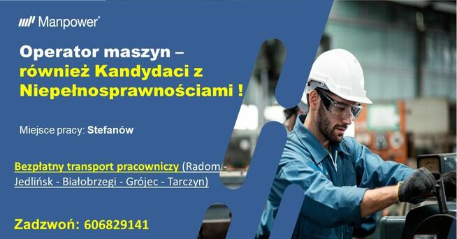Operator maszyn (również z orzeczeniem)