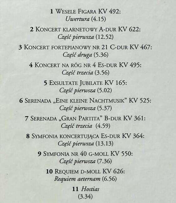 Mozart - Mistrzowskie Dzieła Płyta CD