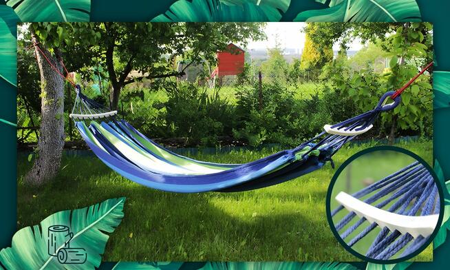 Duży HAMAK ogrodowy XXXL WZMOCNIONY + TORBA 2 kolory