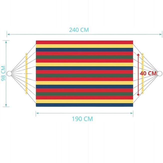 Duży HAMAK ogrodowy XXXL WZMOCNIONY + TORBA 2 kolory
