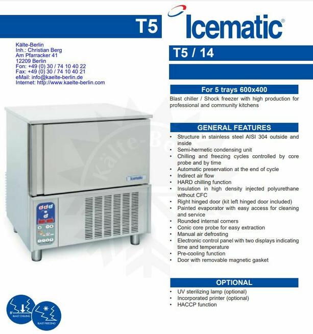 Icematic Szokówka T5 / 14 profesjonalna
