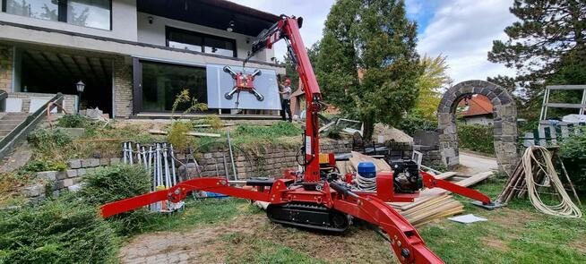 Żuraw dekarski na gąsienicy BEFARD zasięg 13m mini dźwig hds