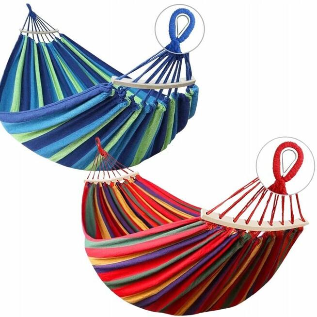 Duży HAMAK ogrodowy XXXL WZMOCNIONY + TORBA 2 kolory