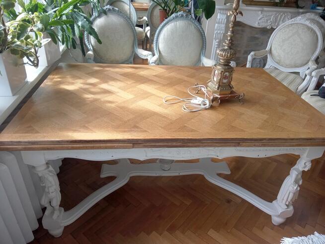 STÓŁ BRETOŃSKI FRANCUSKI FIGURALNY ROZKŁADANY z 160 do 270cm