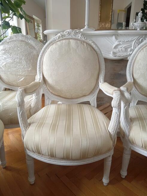 Fotele styl Ludwik XVI barokowe medalion 1-4 stk