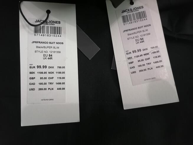 54 JACK&JONES Garnitur super slim czarny