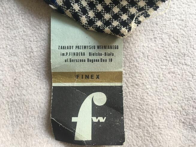 PRL materiał tkanina krata Finex Bielsko Biała