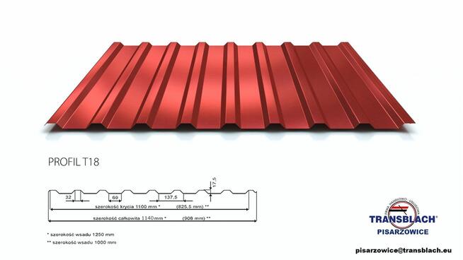 Blacha trapezowa T18 od producenta, I gat, nowa, gwarancja