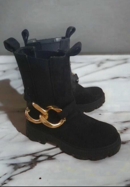 Czarne botki na wysokiej podeszwie Mellem rozm 37