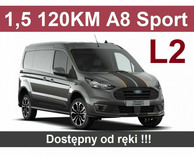 Ford Transit Connect A8 Sport L2 1,5 Diesel 120KM Kamera Duży Ekran Dostępny od ręki 1465zł