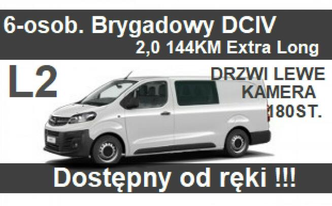 Opel Vivaro 6-osob. 2,0 144KM L2 Extra Long Niska Cena Dostępny Od ręki 1883zł