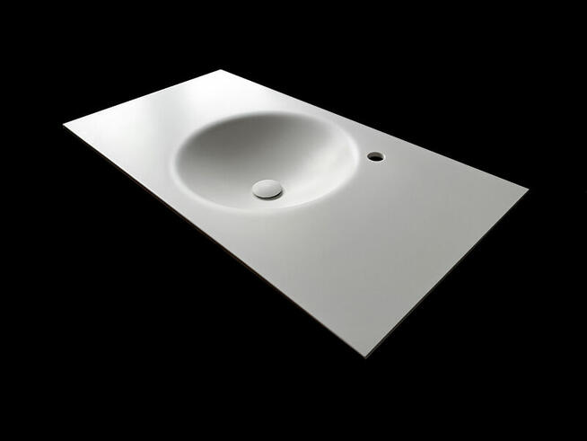 Umywalka okrągła wyginana z blatu kompozytowego na wymiar