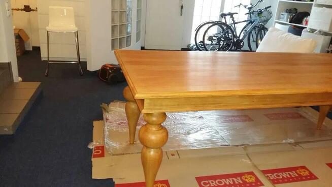 Stół lite drewno dębowe 240x90 /74 toczone z drewna dęb