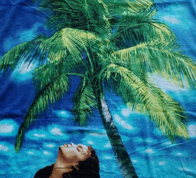 Ręcznik plażowy kobieta/palma